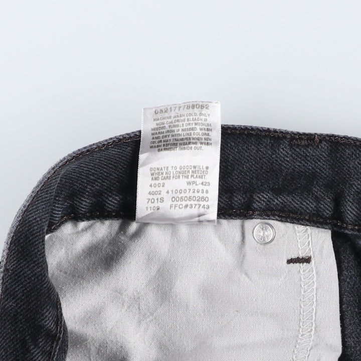 Levi's 505 REGULAR FIT Black Denim Tapered Denim Pants Men's W34 cotton black type Vintage Second Hand