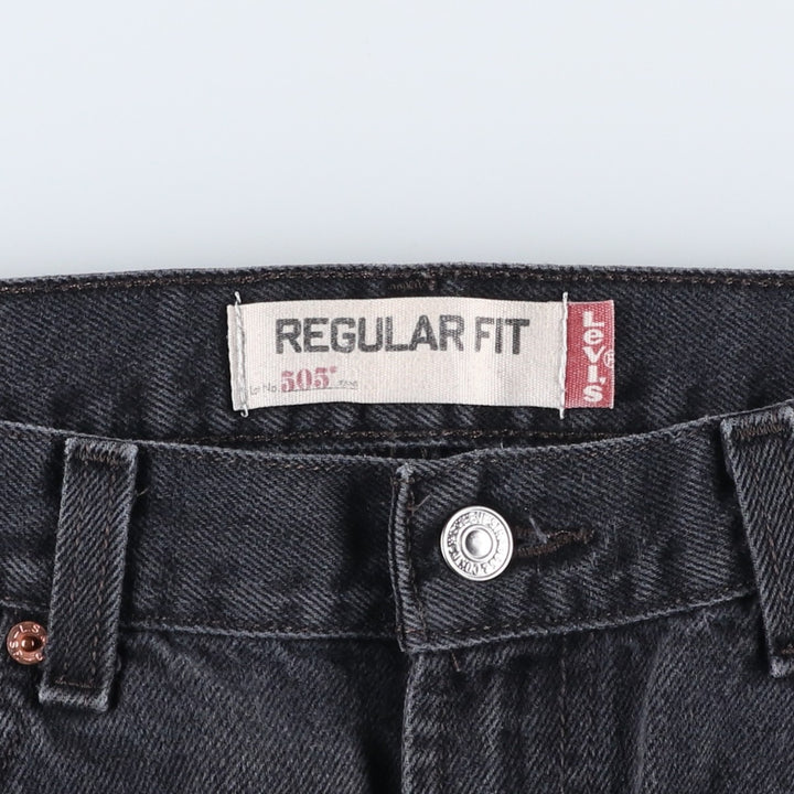 Levi's 505 REGULAR FIT Black Denim Tapered Denim Pants Men's W34 cotton black type Vintage Second Hand