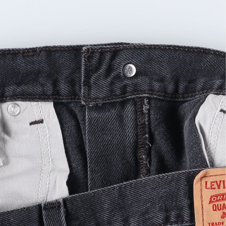 Levi's 505 REGULAR FIT Black Denim Tapered Denim Pants Men's W34 cotton black type Vintage Second Hand