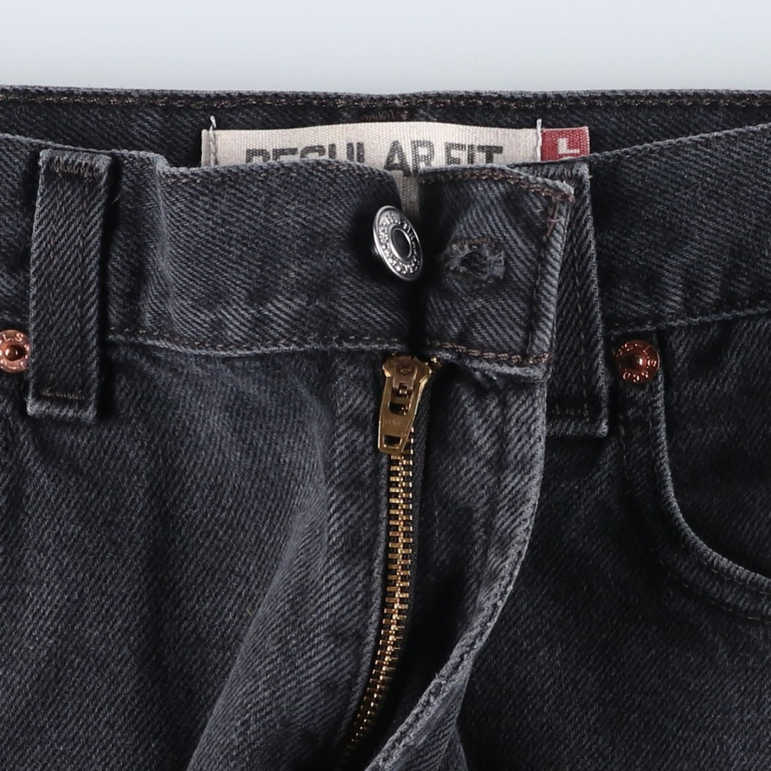 Levi's 505 REGULAR FIT Black Denim Tapered Denim Pants Men's W34 cotton black type Vintage Second Hand