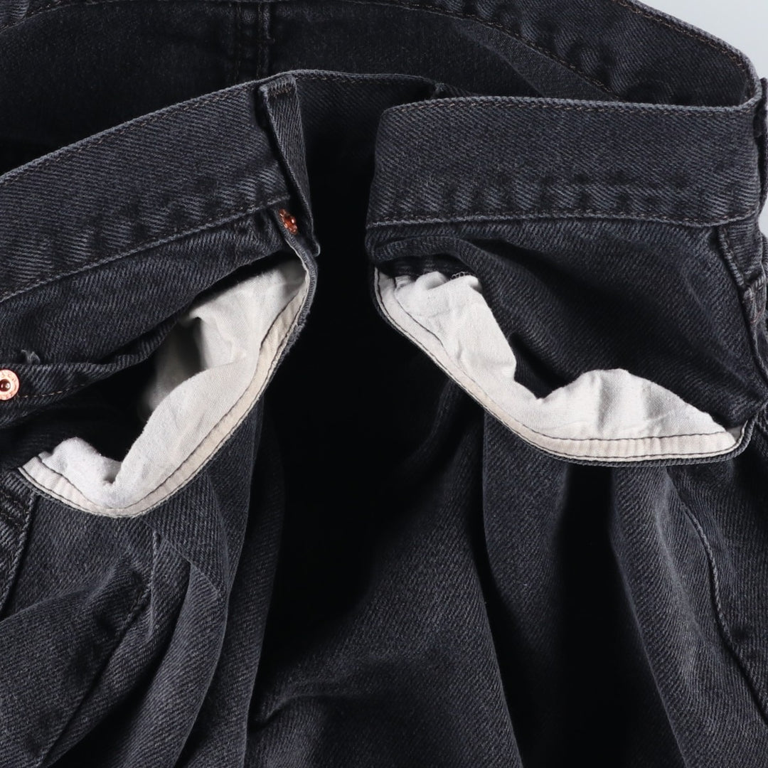 Levi's 505 REGULAR FIT Black Denim Tapered Denim Pants Men's W34 cotton black type Vintage Second Hand