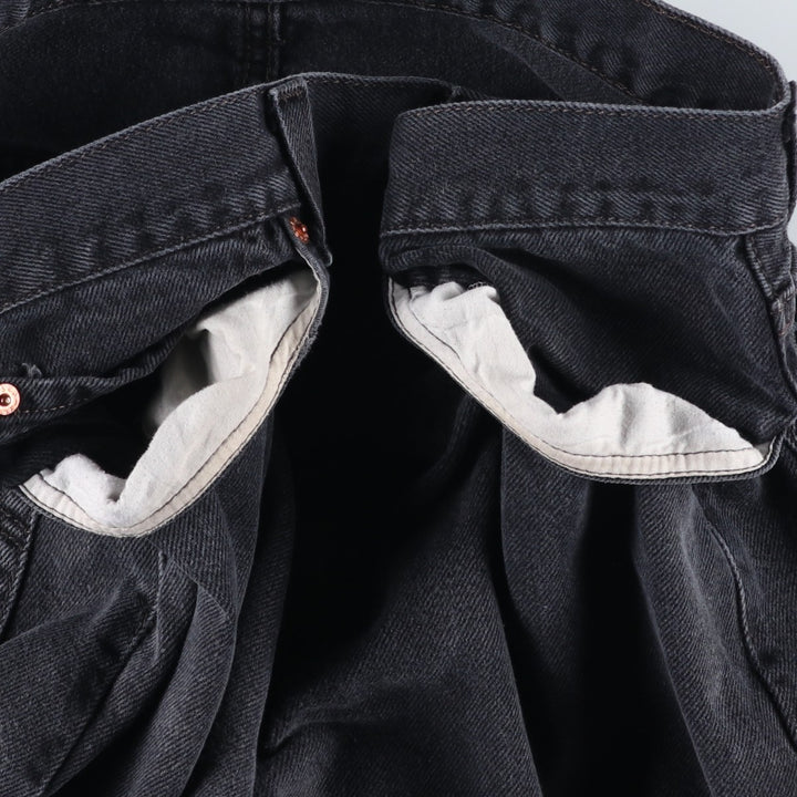 Levi's 505 REGULAR FIT Black Denim Tapered Denim Pants Men's W34 cotton black type Vintage Second Hand