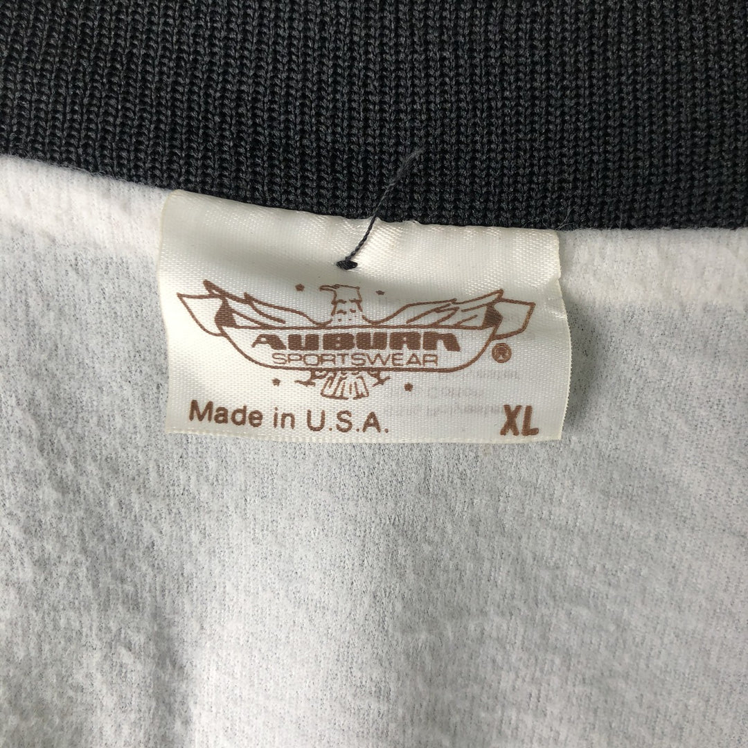 Vintage 1990'S AUBURN Varsity Jacket with Back Print, Made in USA, Men's XL polyester black type Vintage Second Hand