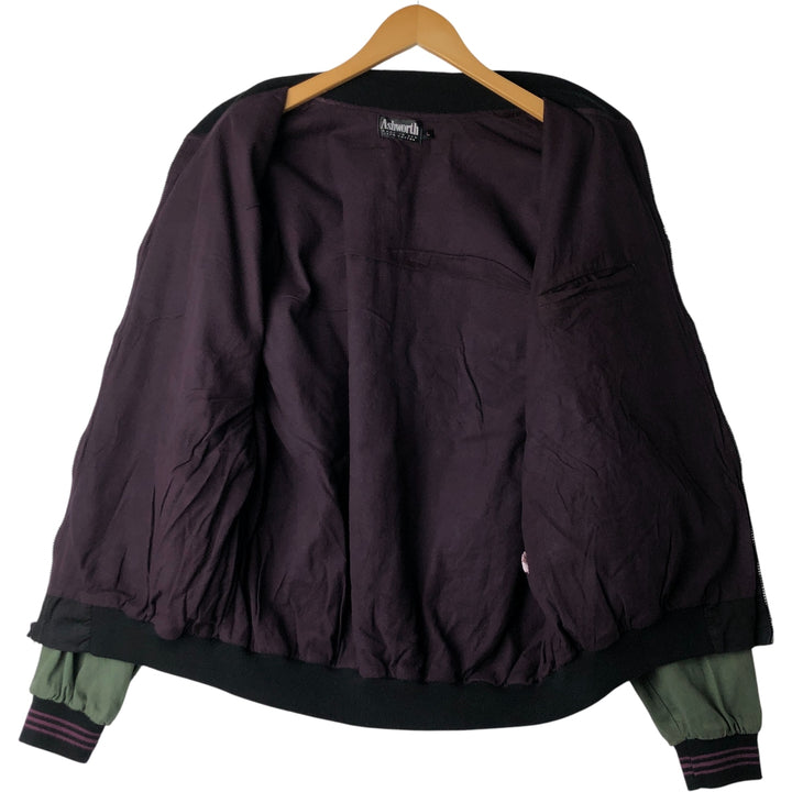Ashworth Cotton Varsity Jacket, Made in USA, Men's Size L cotton black type Vintage Second Hand