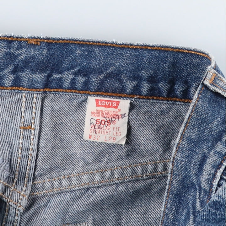 90'S Levi's 00505-0216 Regular Fit Straight Leg Tapered Denim Pants, Men's, Size W31 (Vintage) cotton blue type Vintage Second Hand