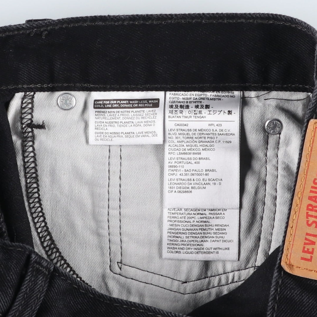 Levi's 505 Black Denim Tapered Denim Pants for Men, W34 equivalent cotton black type Vintage Second Hand