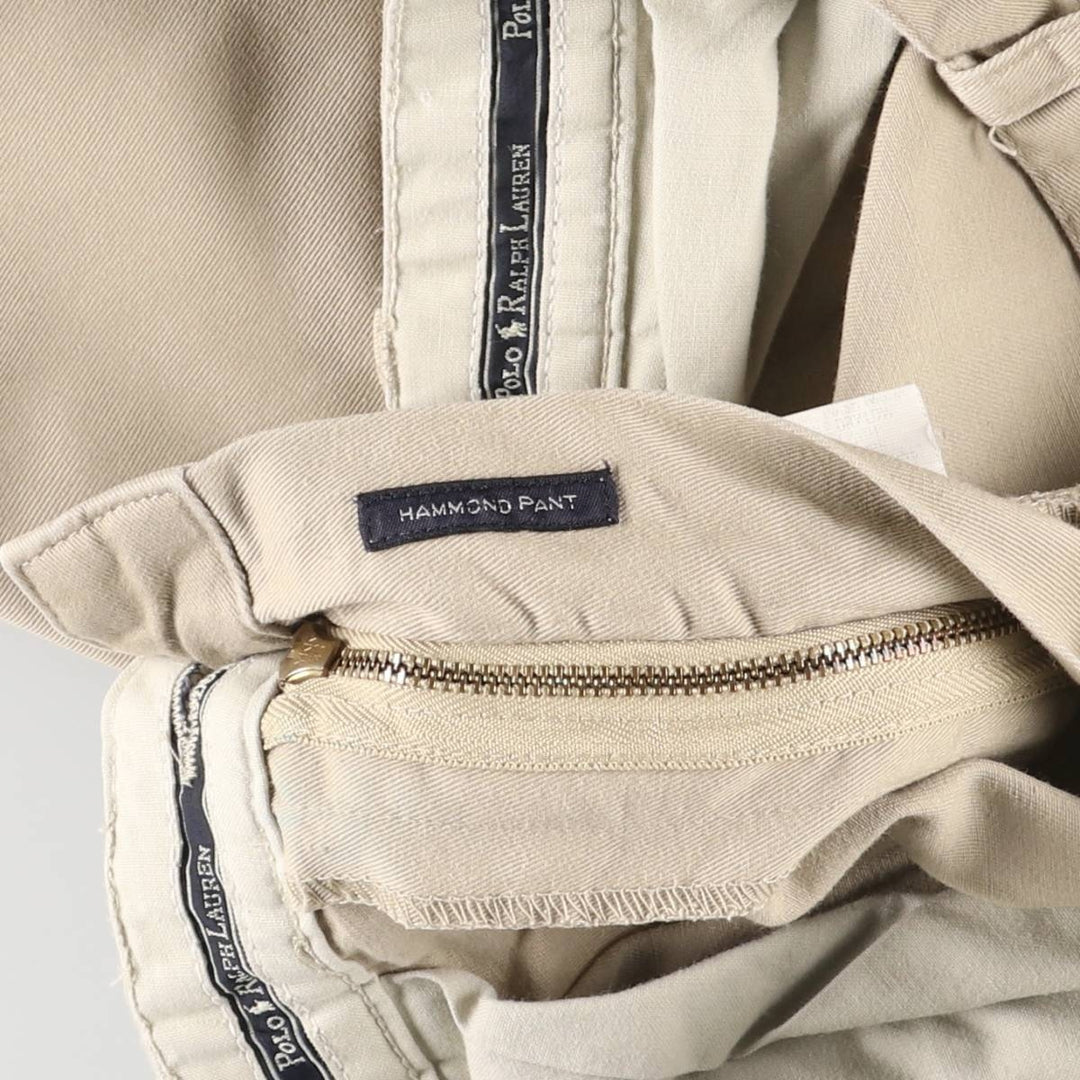Ralph Lauren POLO RALPH LAUREN HAMMOND PANT, two-pleat chino pants, men's size W36 cotton Beige type Vintage Second Hand