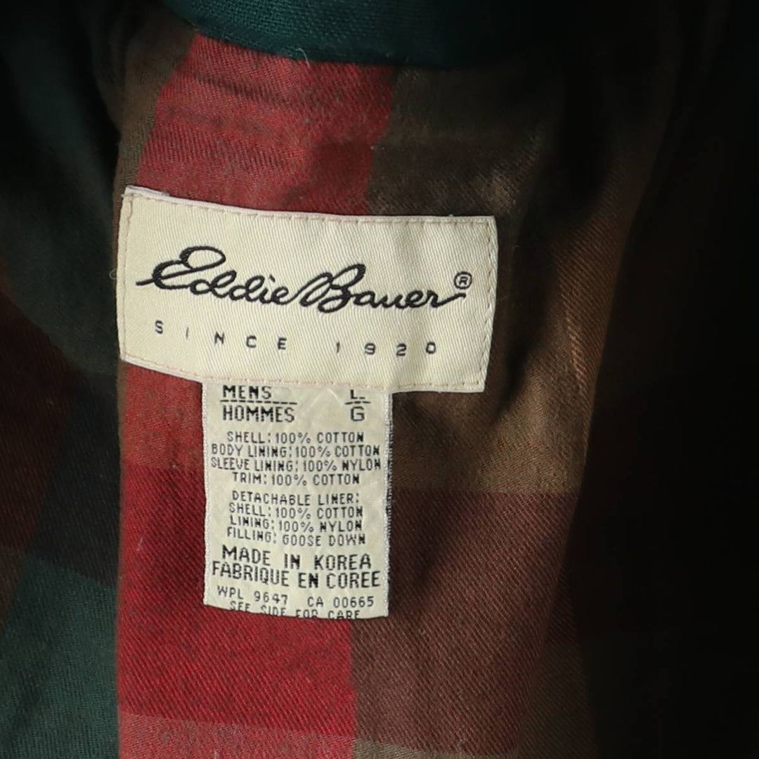 90'S Eddie Bauer padded hunting jacket, men's size L cotton dark green Vintage Second Hand