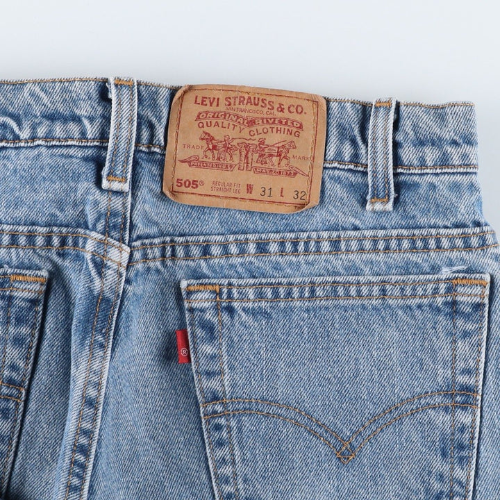 90'S Levi's 505 REGULAR FIT STRAIGHT LEG Tapered Denim Pants Made in USA Men's W30 Vintage cotton Blue type light blue Vintage Second Hand