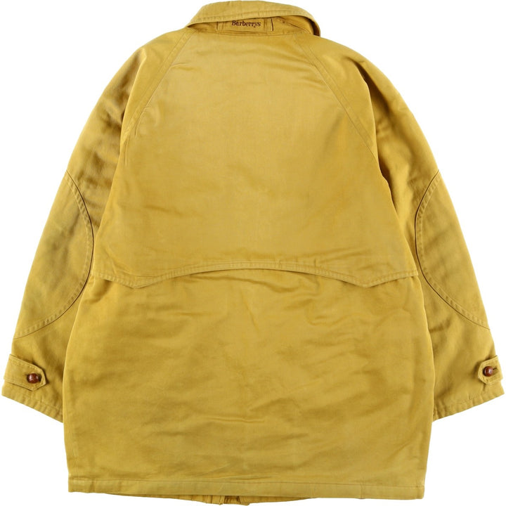 Burberry's padded hunting jacket, made in England, men's size XL cotton yellow type Vintage Second Hand