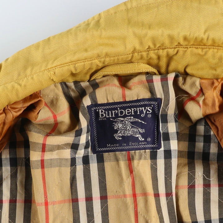 Burberry's padded hunting jacket, made in England, men's size XL cotton yellow type Vintage Second Hand