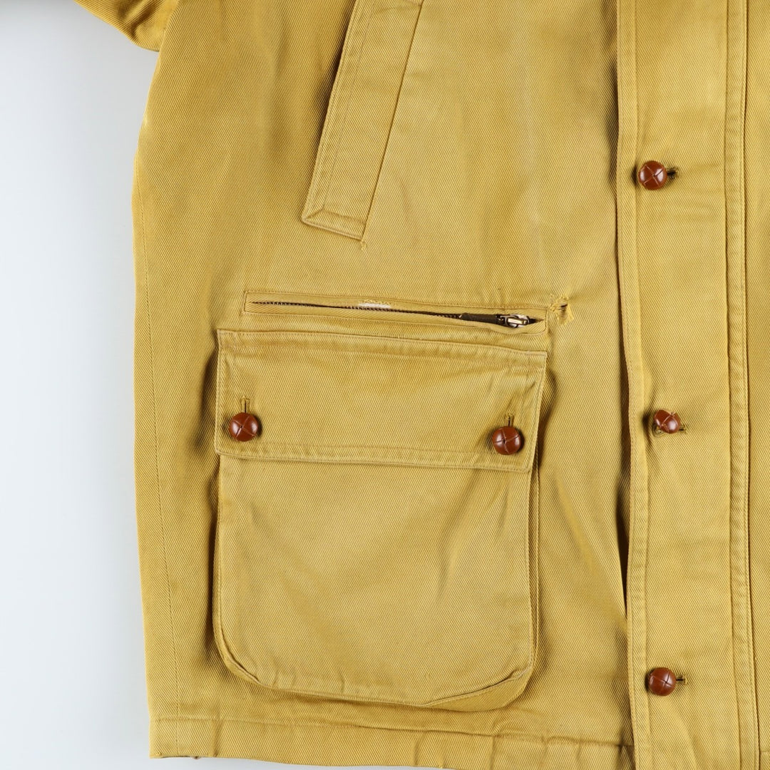 Burberry's padded hunting jacket, made in England, men's size XL cotton yellow type Vintage Second Hand