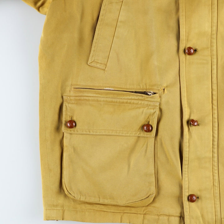 Burberry's padded hunting jacket, made in England, men's size XL cotton yellow type Vintage Second Hand