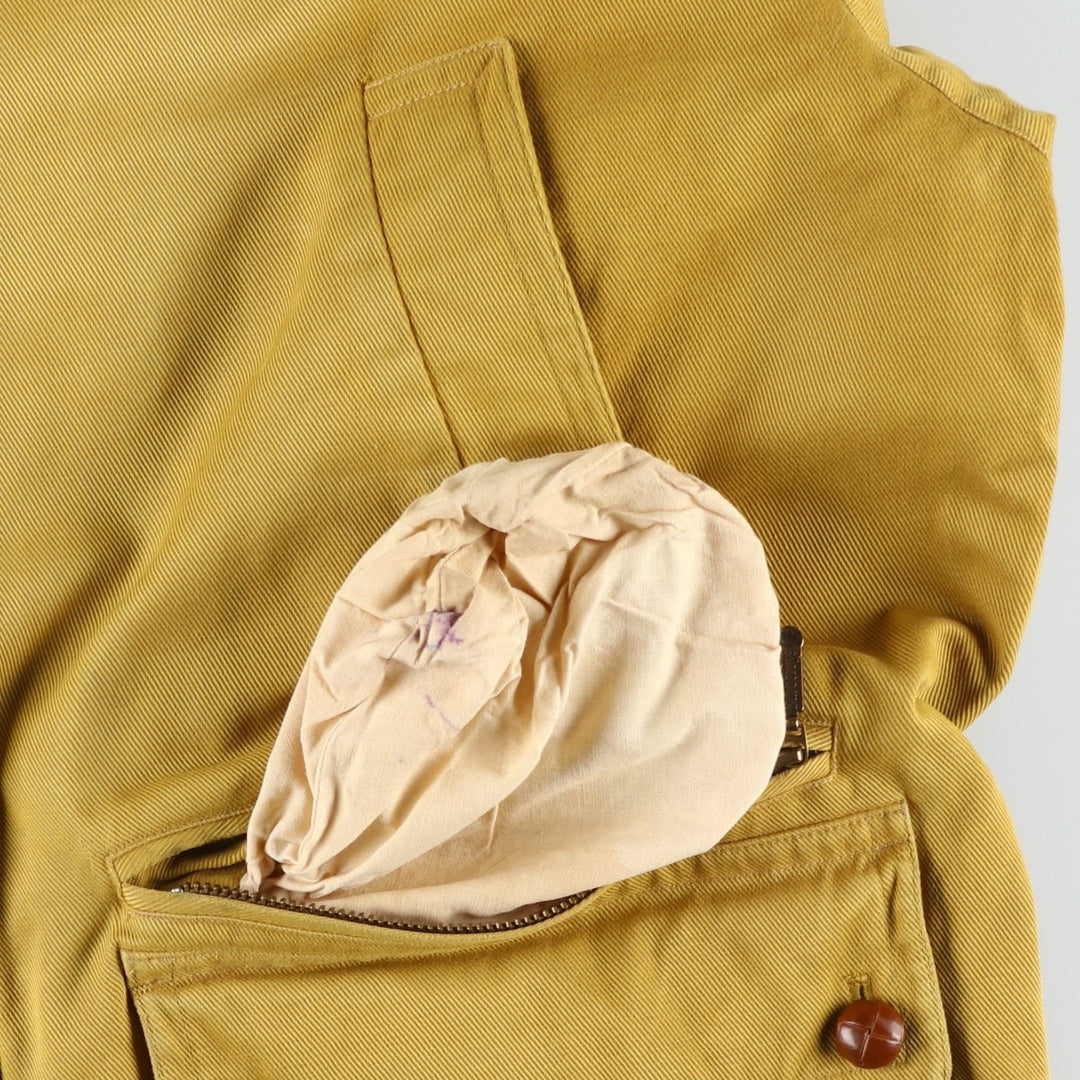 Burberry's padded hunting jacket, made in England, men's size XL cotton yellow type Vintage Second Hand