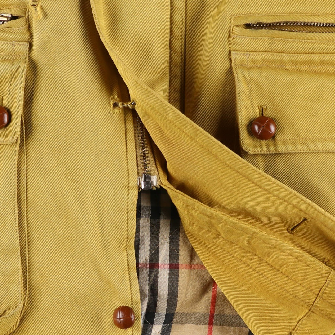 Burberry's padded hunting jacket, made in England, men's size XL cotton yellow type Vintage Second Hand