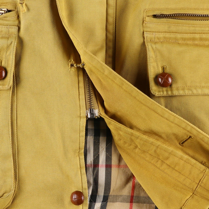 Burberry's padded hunting jacket, made in England, men's size XL cotton yellow type Vintage Second Hand