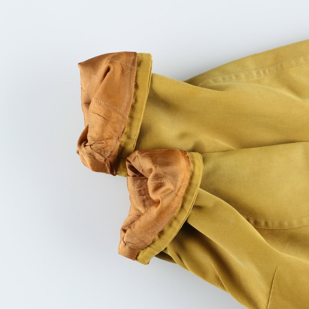 Burberry's padded hunting jacket, made in England, men's size XL cotton yellow type Vintage Second Hand