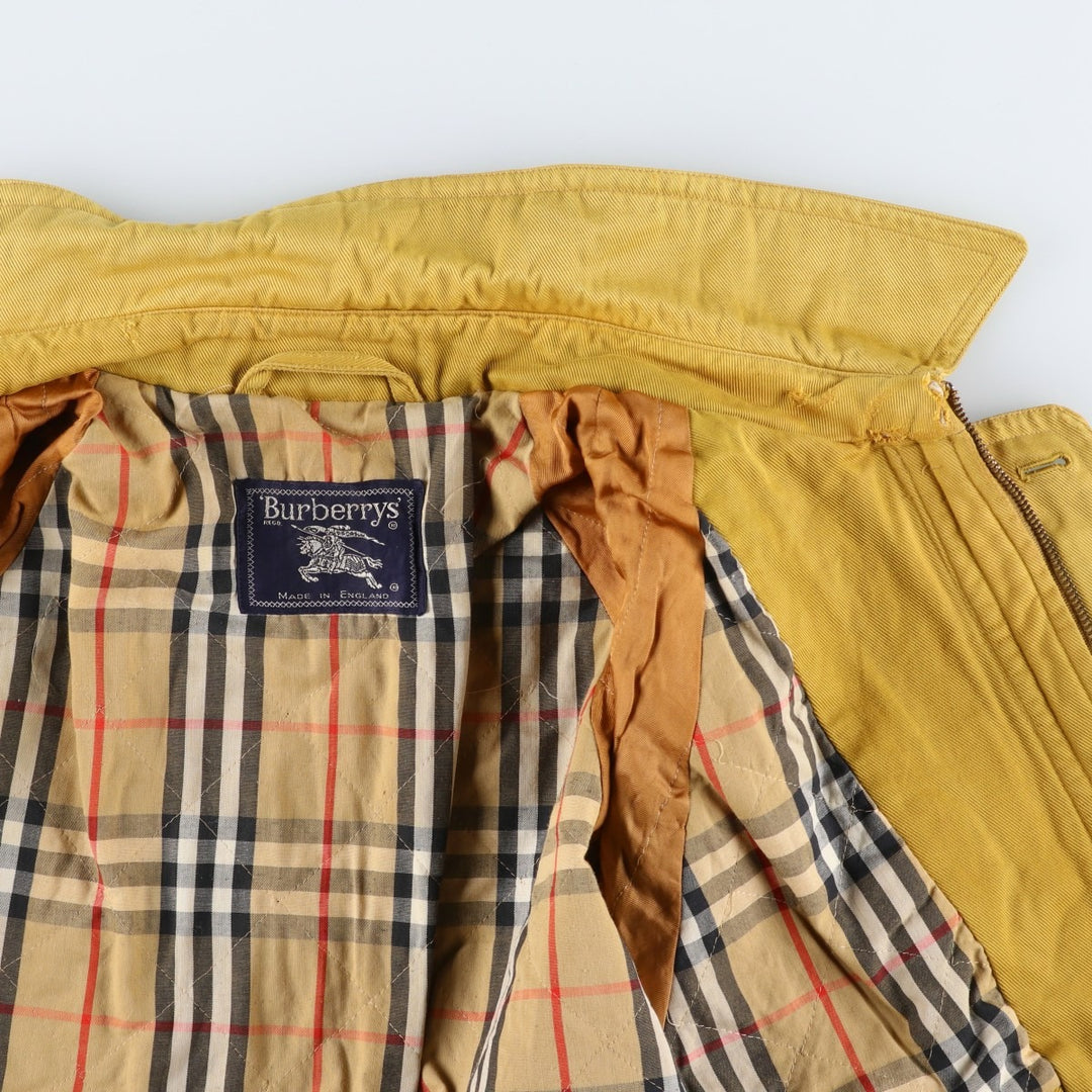 Burberry's padded hunting jacket, made in England, men's size XL cotton yellow type Vintage Second Hand