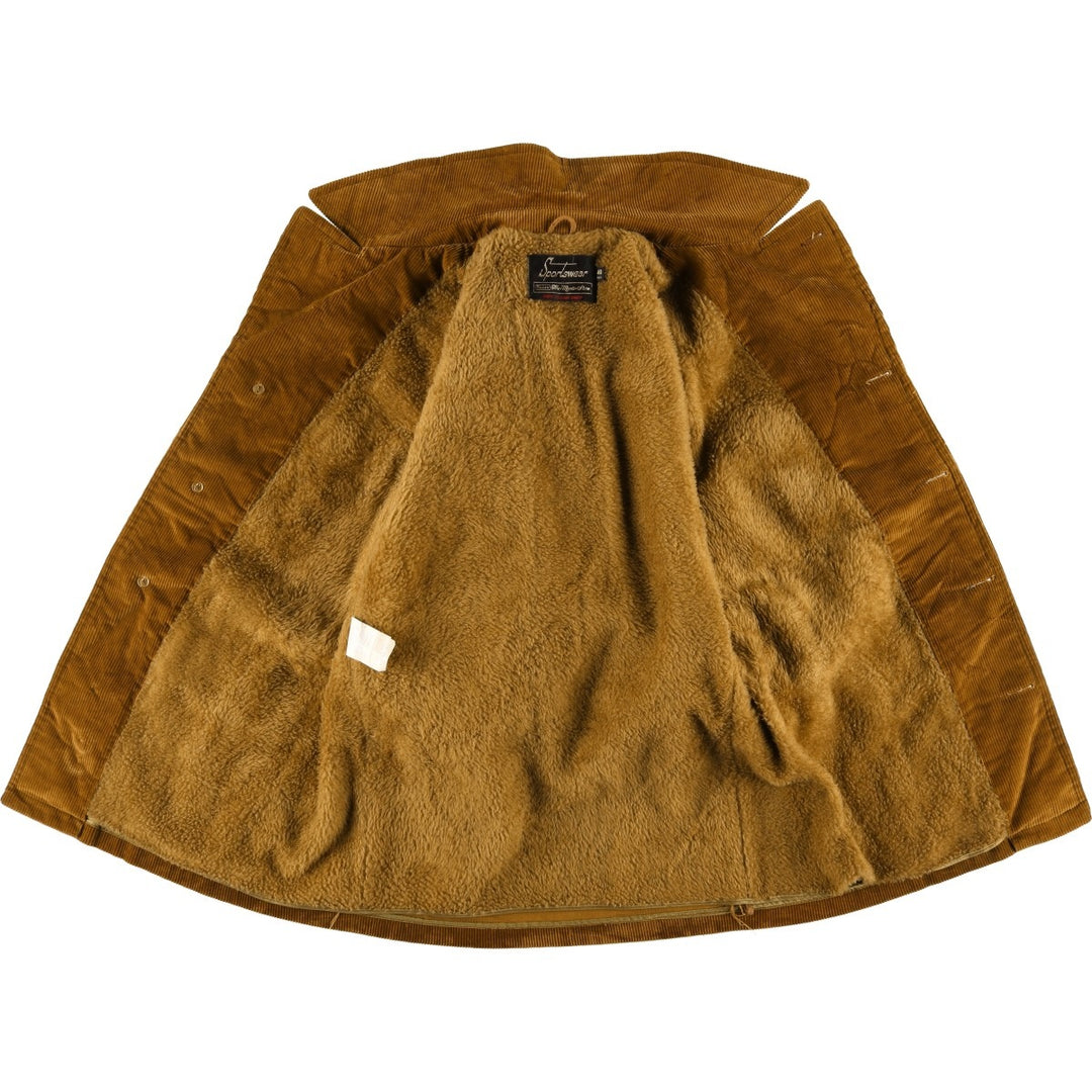 Vintage 1970'S Sears The Men's Store SPORTSWEAR corduroy boa jacket, size M, men's cotton brown type Vintage Second Hand