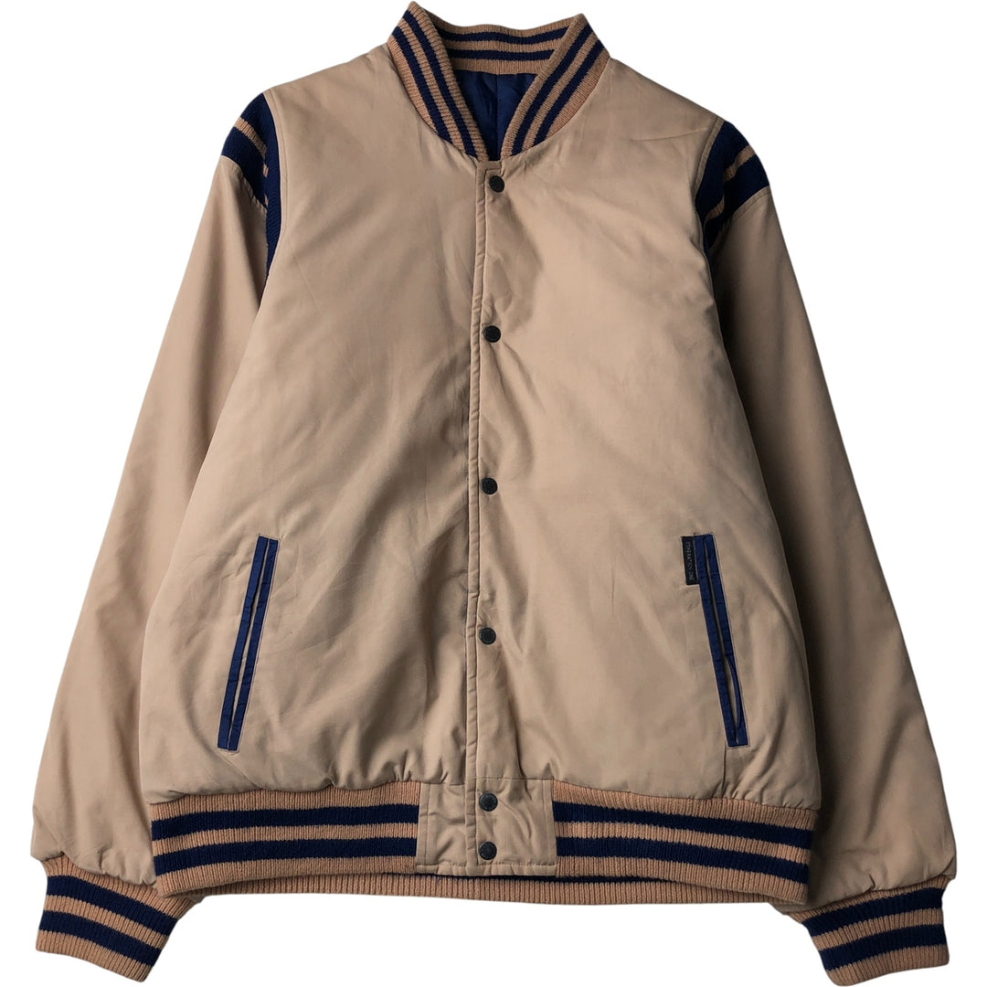 GENERATION ONE Padded Reversible Varsity Jacket, Men's Size XL polyester Beige type Vintage Second Hand