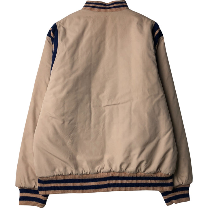GENERATION ONE Padded Reversible Varsity Jacket, Men's Size XL polyester Beige type Vintage Second Hand