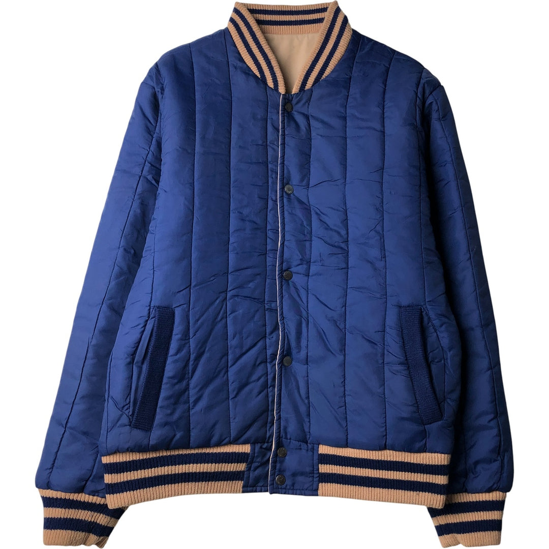 GENERATION ONE Padded Reversible Varsity Jacket, Men's Size XL polyester Beige type Vintage Second Hand