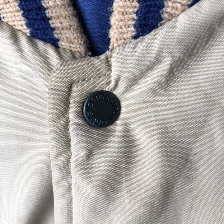 GENERATION ONE Padded Reversible Varsity Jacket, Men's Size XL polyester Beige type Vintage Second Hand