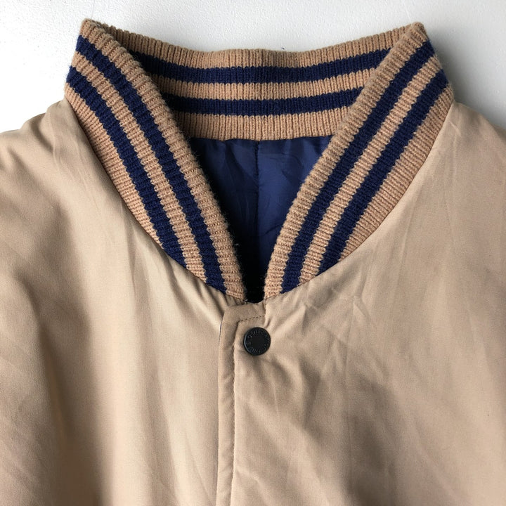 GENERATION ONE Padded Reversible Varsity Jacket, Men's Size XL polyester Beige type Vintage Second Hand