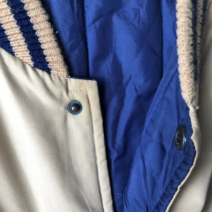 GENERATION ONE Padded Reversible Varsity Jacket, Men's Size XL polyester Beige type Vintage Second Hand