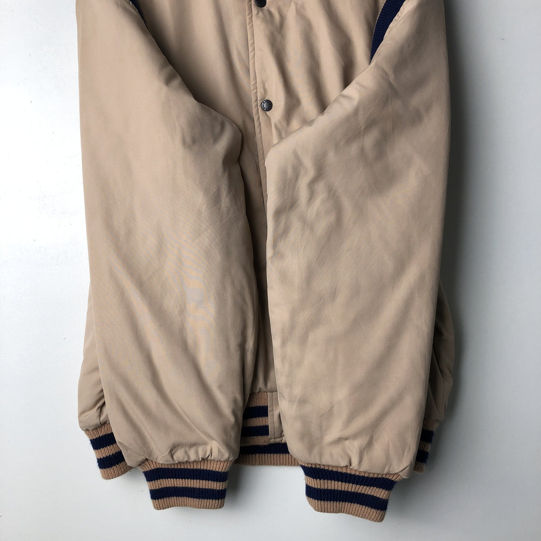 GENERATION ONE Padded Reversible Varsity Jacket, Men's Size XL polyester Beige type Vintage Second Hand