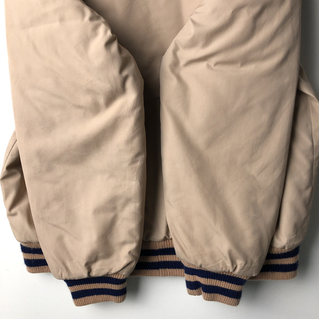 GENERATION ONE Padded Reversible Varsity Jacket, Men's Size XL polyester Beige type Vintage Second Hand