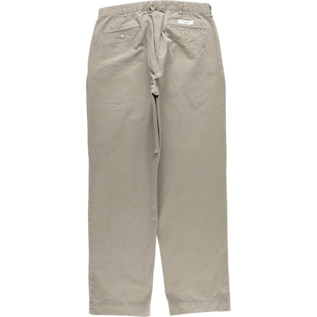 Ralph Lauren POLO by Ralph Lauren ANDREW PANT Two-pleat chino pants for men, equivalent to W34 cotton gray type Vintage Second Hand