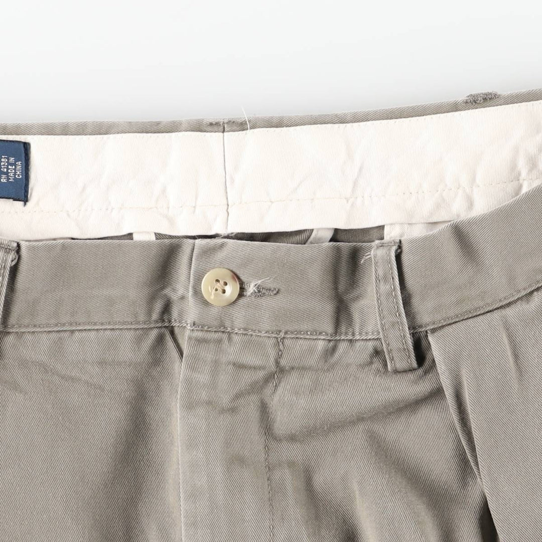 Ralph Lauren POLO by Ralph Lauren ANDREW PANT Two-pleat chino pants for men, equivalent to W34 cotton gray type Vintage Second Hand