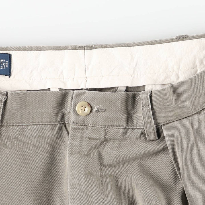 Ralph Lauren POLO by Ralph Lauren ANDREW PANT Two-pleat chino pants for men, equivalent to W34 cotton gray type Vintage Second Hand