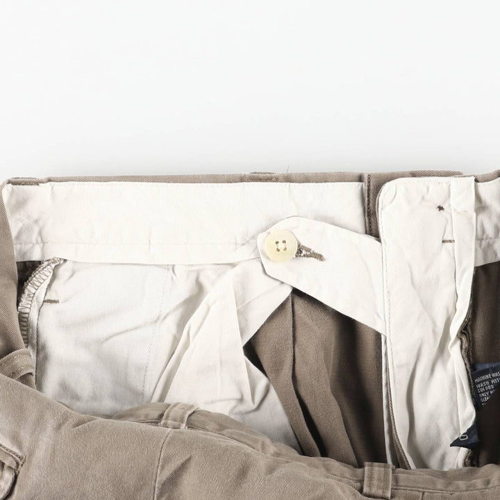 Ralph Lauren POLO by Ralph Lauren HAMMOND PANT, two-pleat chino pants, men's, w34 equivalent cotton brown type Vintage Second Hand