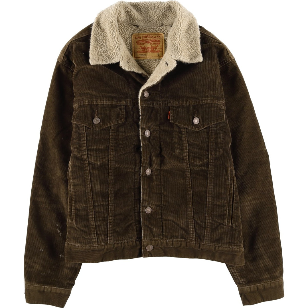 2000'S Levi's Trucker Jacket, Corduroy Boa Jacket, Men's Size Small cotton brown type Vintage Second Hand