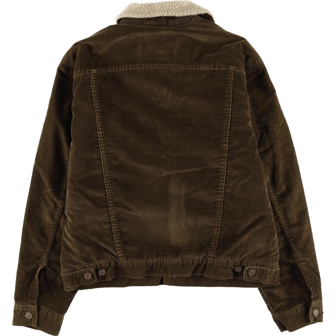 2000'S Levi's Trucker Jacket, Corduroy Boa Jacket, Men's Size Small cotton brown type Vintage Second Hand