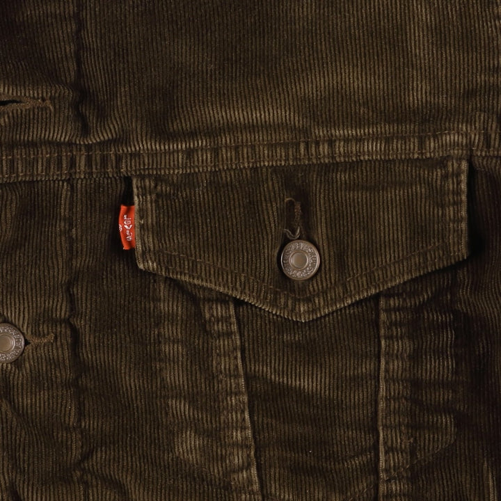 2000'S Levi's Trucker Jacket, Corduroy Boa Jacket, Men's Size Small cotton brown type Vintage Second Hand