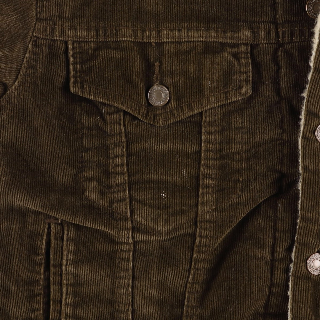 2000'S Levi's Trucker Jacket, Corduroy Boa Jacket, Men's Size Small cotton brown type Vintage Second Hand