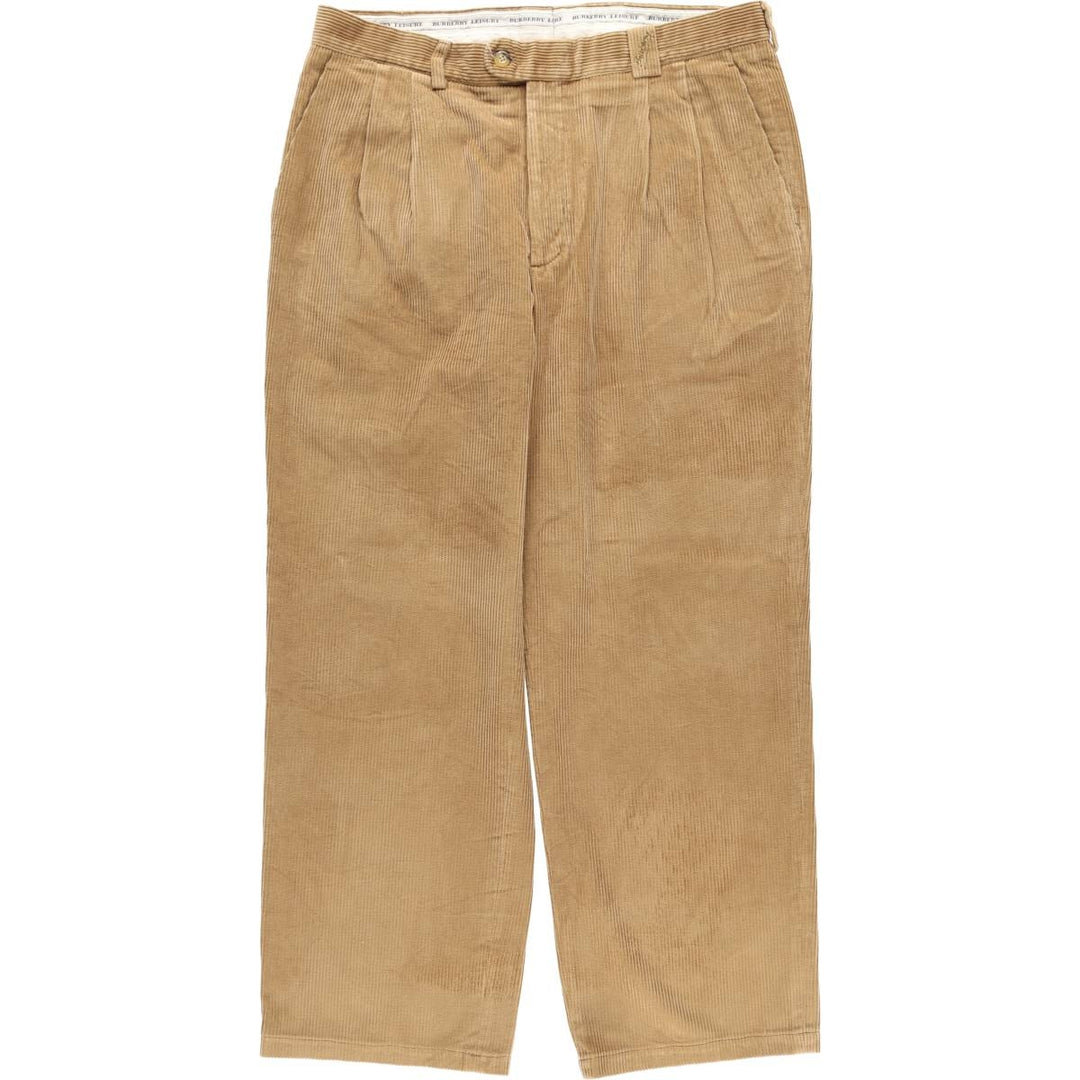 Burberry's London Two-pleat Corduroy Pants, Men's, Size W35 cotton beige type brown Vintage Second Hand