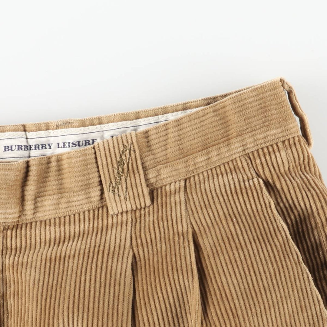 Burberry's London Two-pleat Corduroy Pants, Men's, Size W35 cotton beige type brown Vintage Second Hand