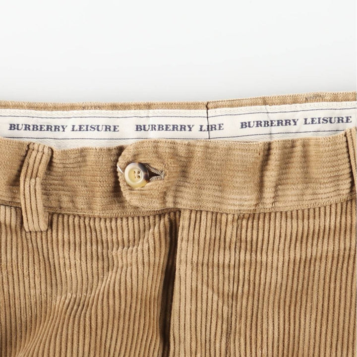 Burberry's London Two-pleat Corduroy Pants, Men's, Size W35 cotton beige type brown Vintage Second Hand