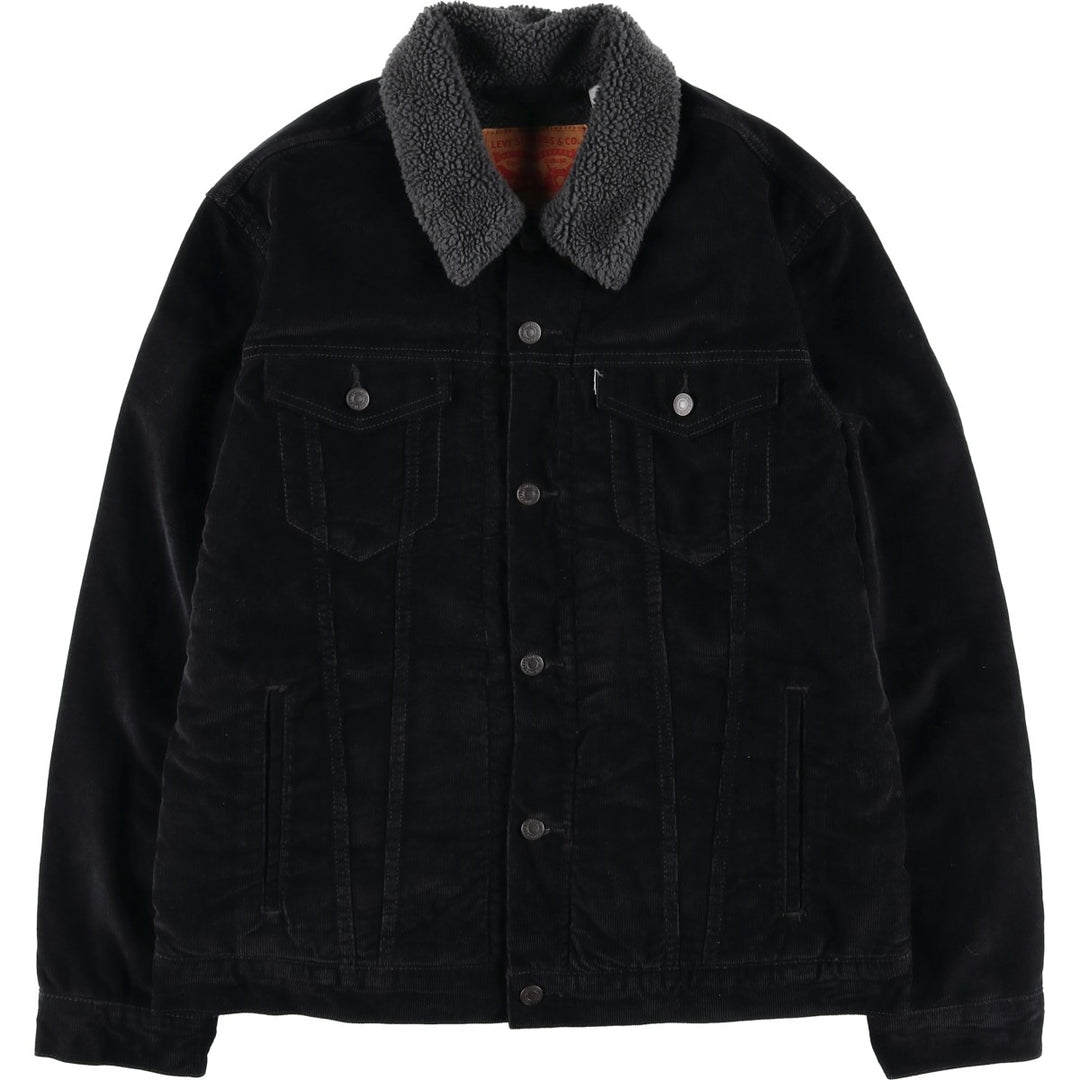 Levi's Trucker Jacket, Padded Corduroy Boa Jacket, Men's Size XL cotton black type Vintage Second Hand