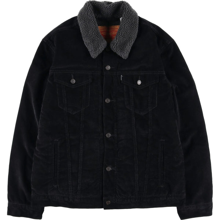 Levi's Trucker Jacket, Padded Corduroy Boa Jacket, Men's Size XL cotton black type Vintage Second Hand