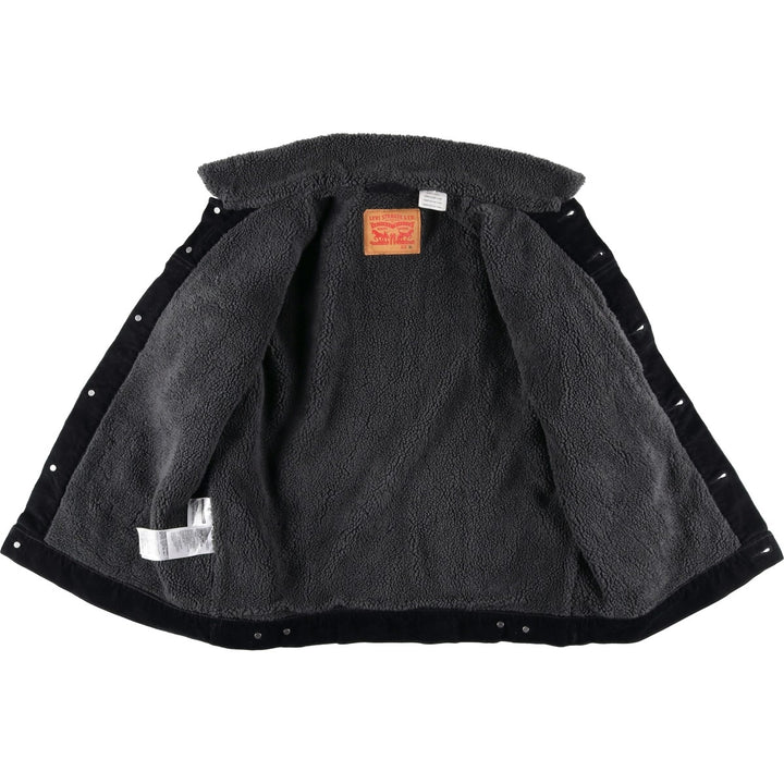 Levi's Trucker Jacket, Padded Corduroy Boa Jacket, Men's Size XL cotton black type Vintage Second Hand