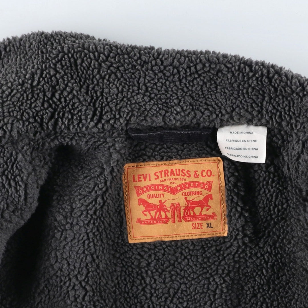 Levi's Trucker Jacket, Padded Corduroy Boa Jacket, Men's Size XL cotton black type Vintage Second Hand