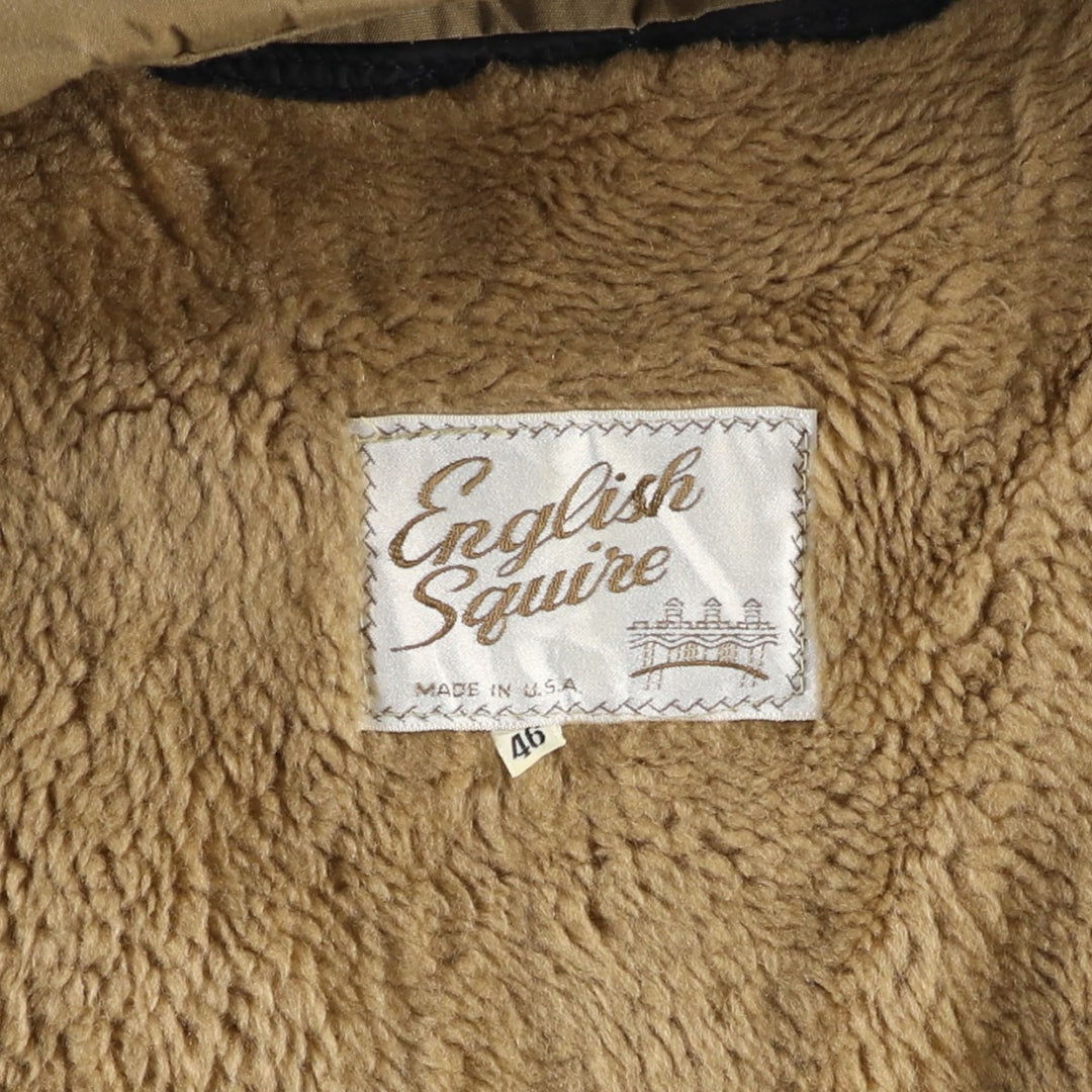 Vintage 1970'S English Squire Zip-Up Jacket, Made in USA, Men's XL unclear beige type brown Vintage Second Hand