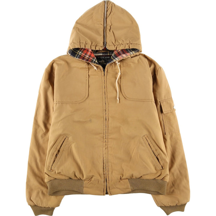 SANCSET Men's Vintage Cotton Parka, Size L cotton beige type brown Vintage Second Hand