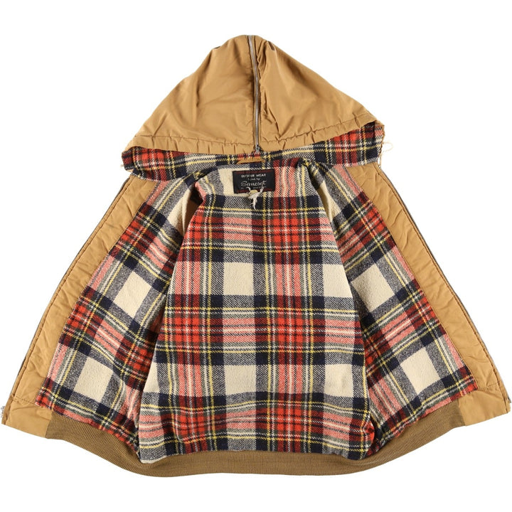 SANCSET Men's Vintage Cotton Parka, Size L cotton beige type brown Vintage Second Hand