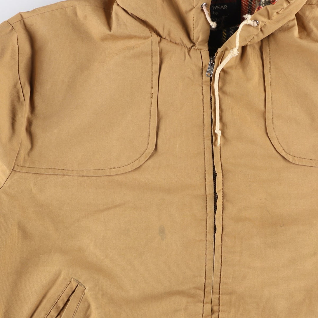 SANCSET Men's Vintage Cotton Parka, Size L cotton beige type brown Vintage Second Hand